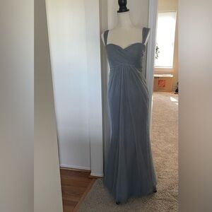 Jenny Yoo Pleated Bust Mesh Overlay Maxi Gown Bridesmaid Prom  Formal Size 2